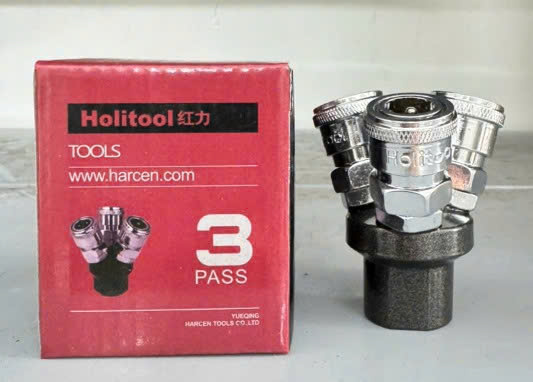 Đầu nối nhanh 3 chia tròn Holitool_HKD